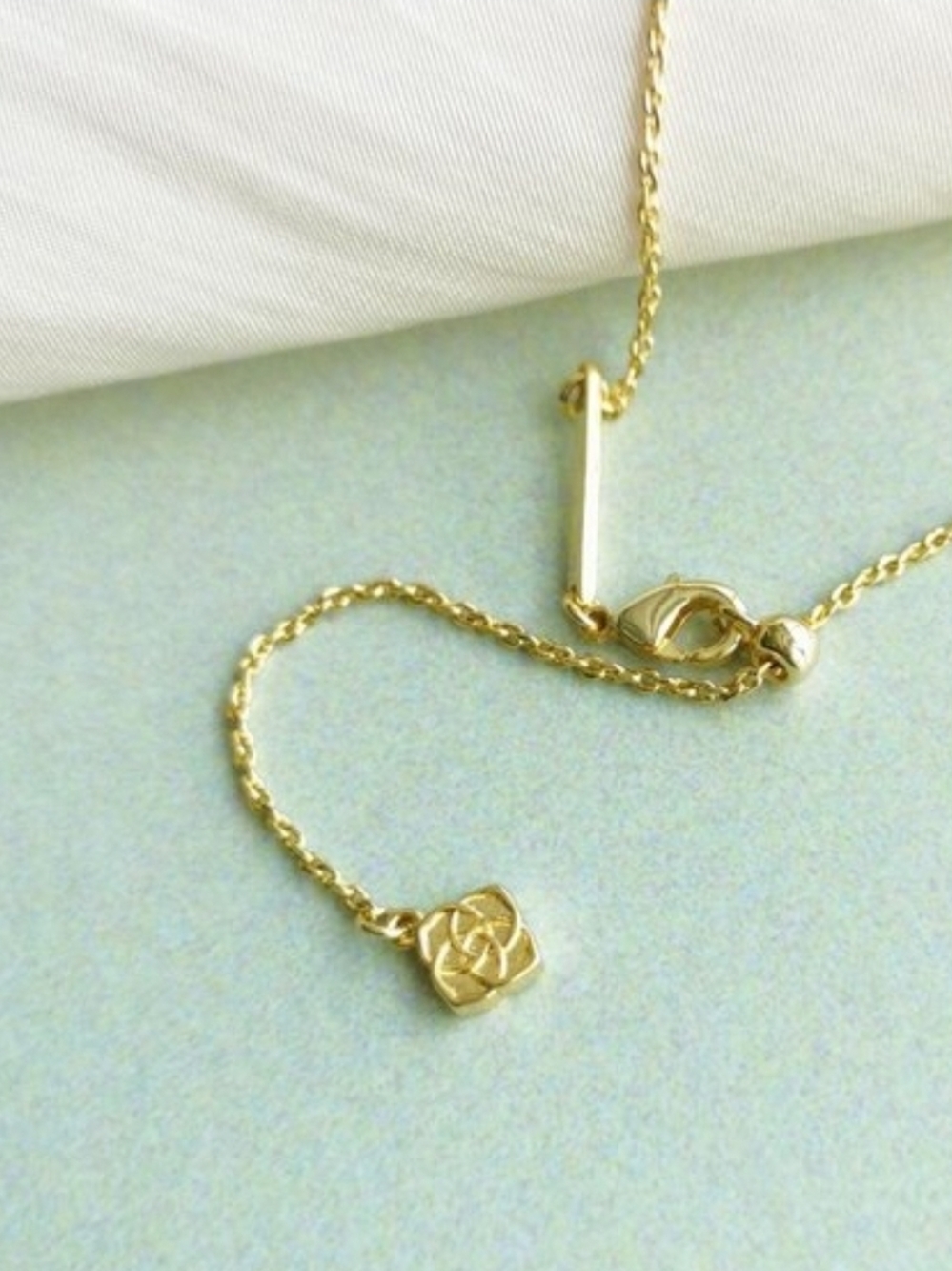 Kendra Scott Gold Necklace with White and Black Soccer Ball Pendant - Picture 4 of 5